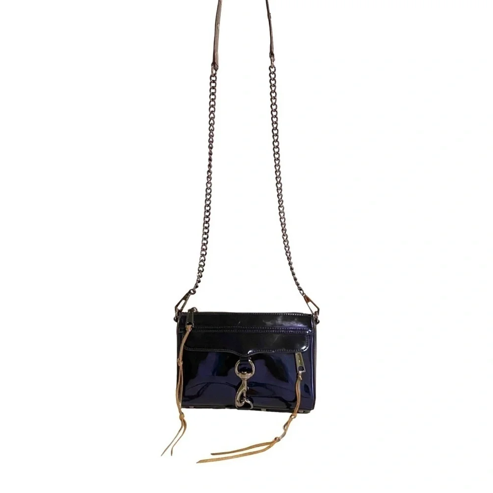 Rebecca Minkoff patent blue Leather Crossbody Bag